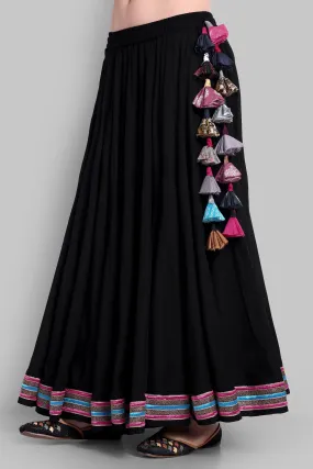 100 Kalis Black Skirt with Multi colour Border