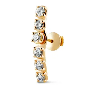 2 Piece Single 18K Gold Stud w. Diamonds