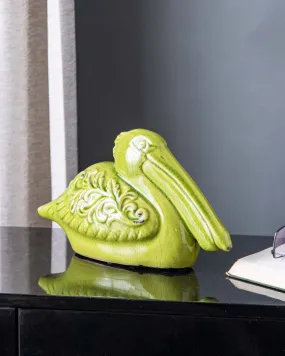 Adorable Pelican Figurine - Green