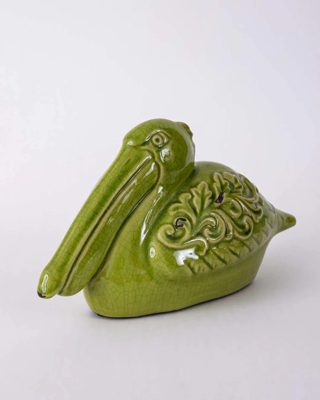 Adorable Pelican Figurine - Green