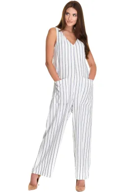 Bianca Maternity Jumpsuit - Blue Stripes