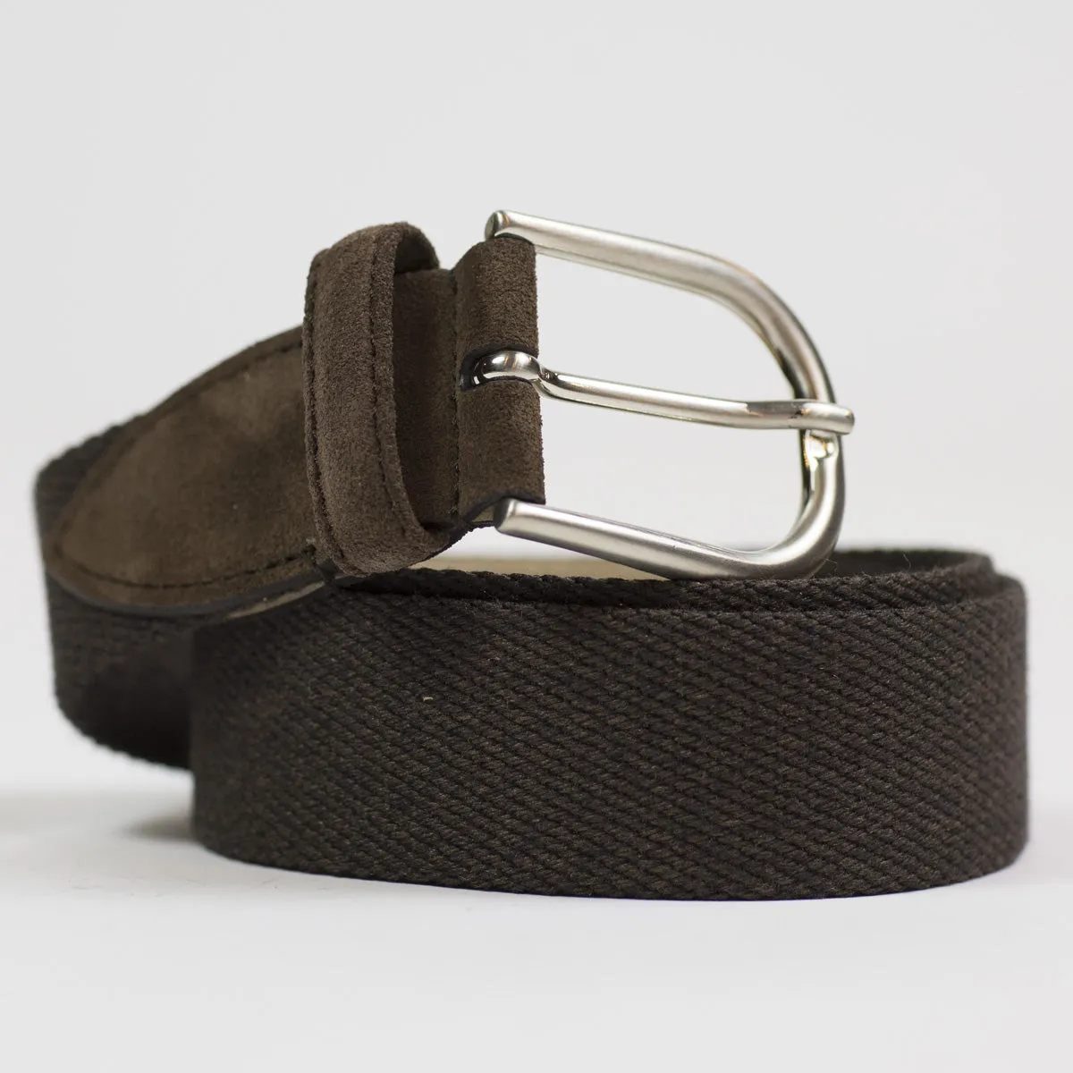 Brown Olona canvas and suede belt