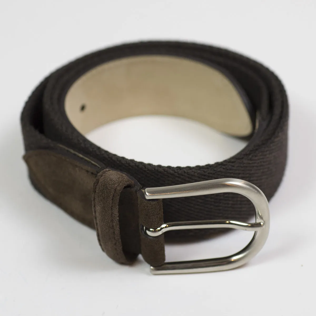 Brown Olona canvas and suede belt