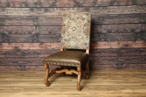 Brown Paisley Western Dining Chair Set