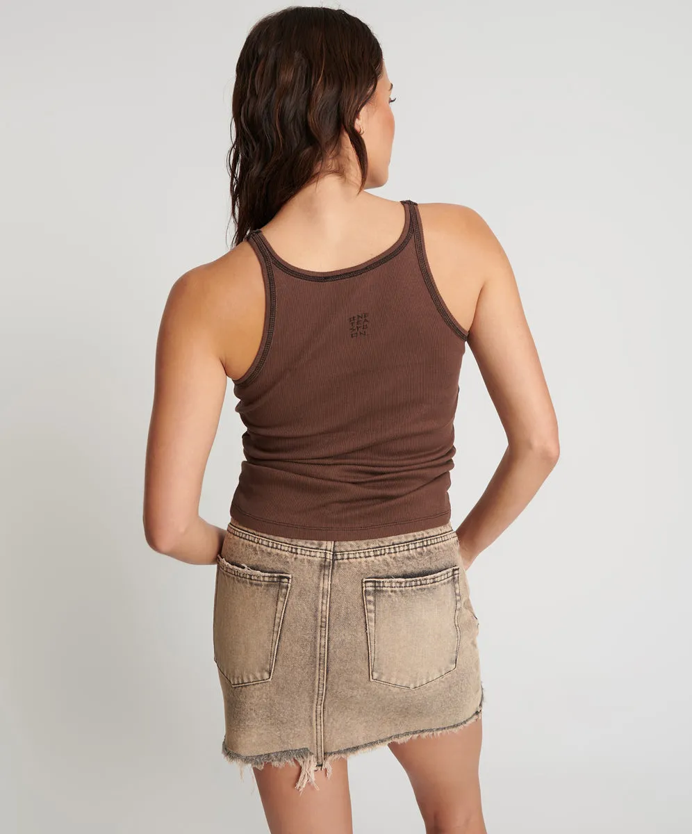 COCOA RIBBED TANK TOP