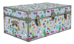 Designer Trunk - Denim Patches - 32x18x13.5"