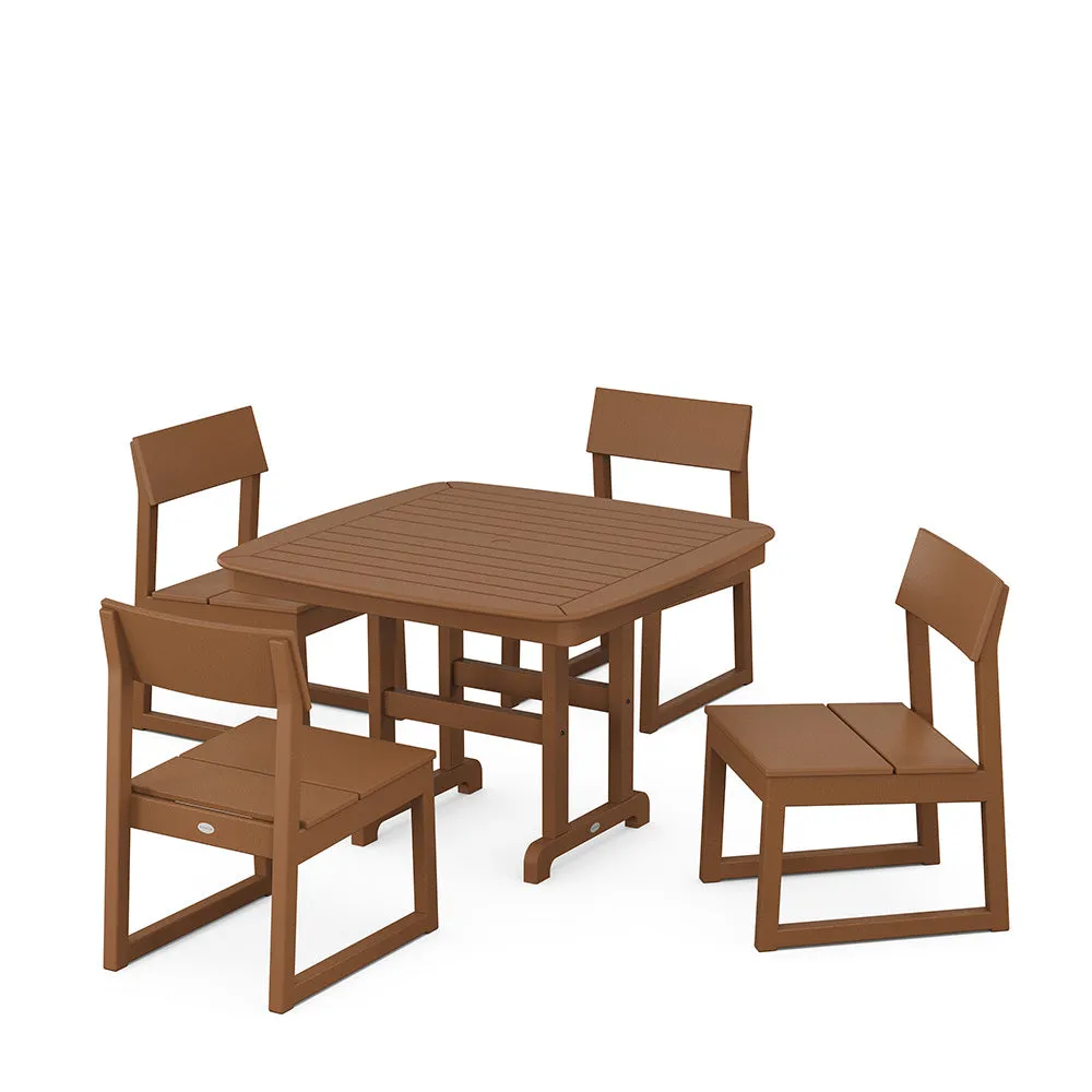 Edge Side Chair 5 Piece Dining Set with Trestle Legs