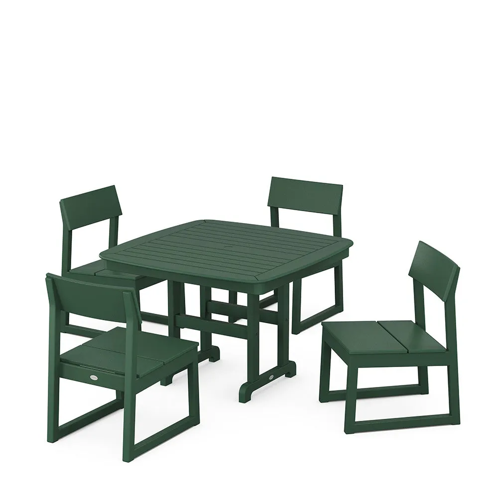 Edge Side Chair 5 Piece Dining Set with Trestle Legs