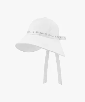 FAIRLIAR Logo Tape Wide Bucket Hat - White