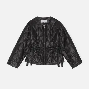 Ganni Shiny Quilt Jacket - Black