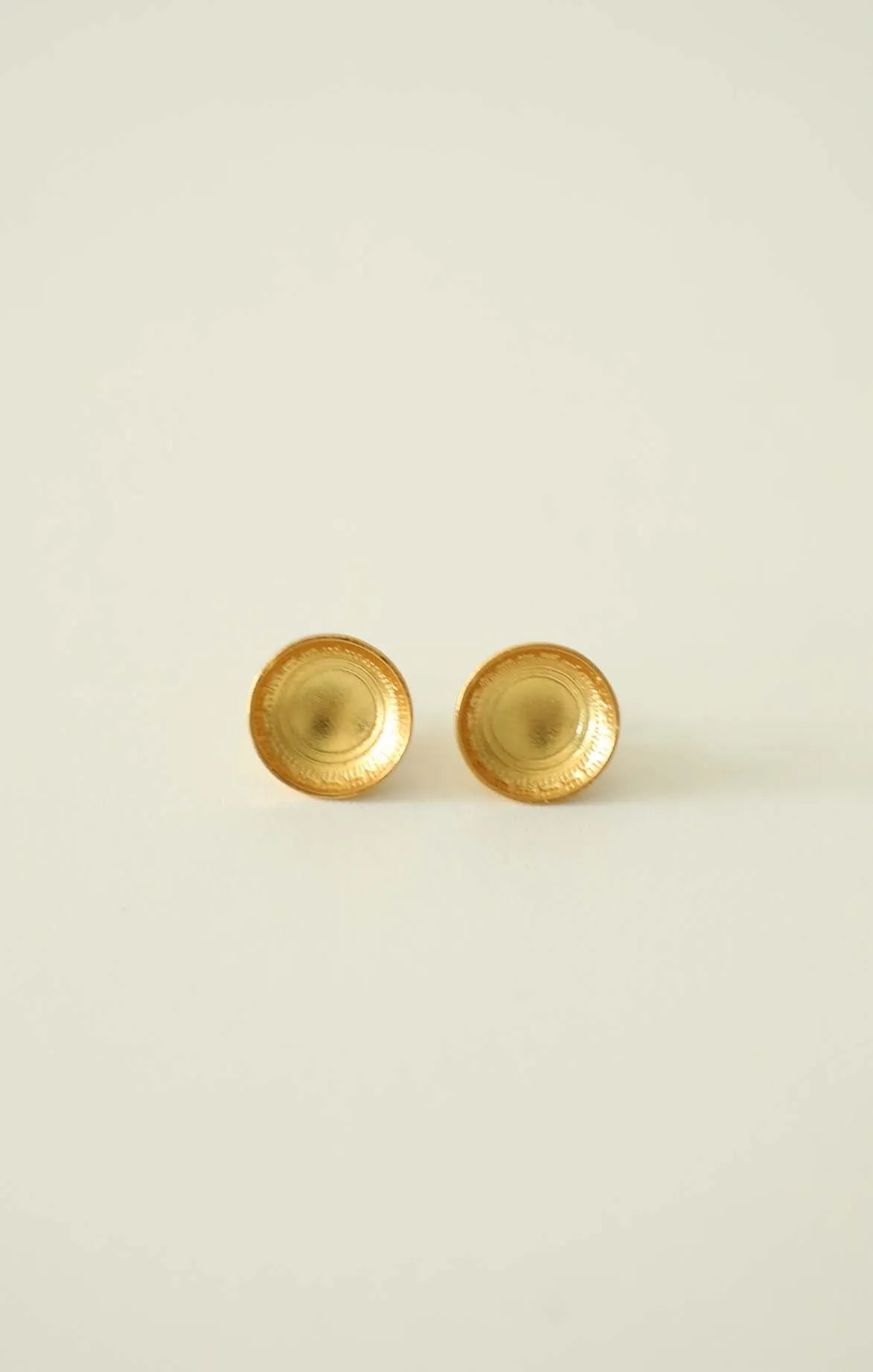 Gold Circle Stamp Earrings