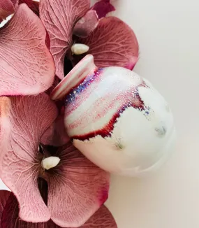 Handmade Little White Vases with Crackle Top Layer Glaze