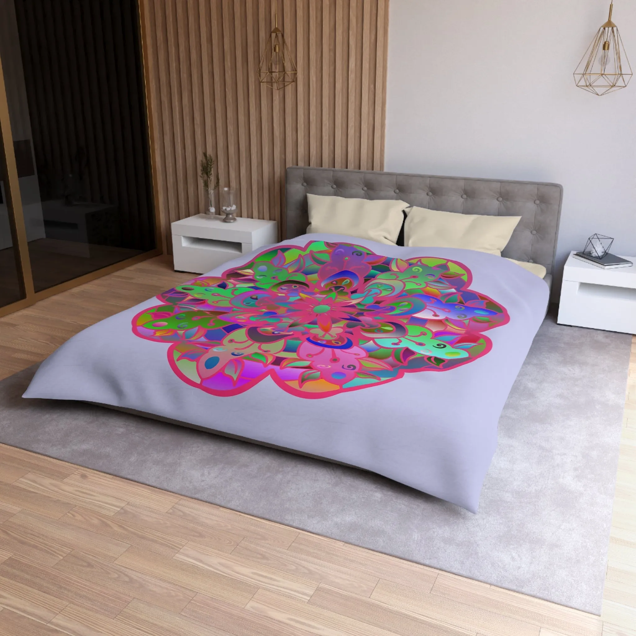 Handmade Mandala Art Microfiber Duvet Cover - Colorful Design