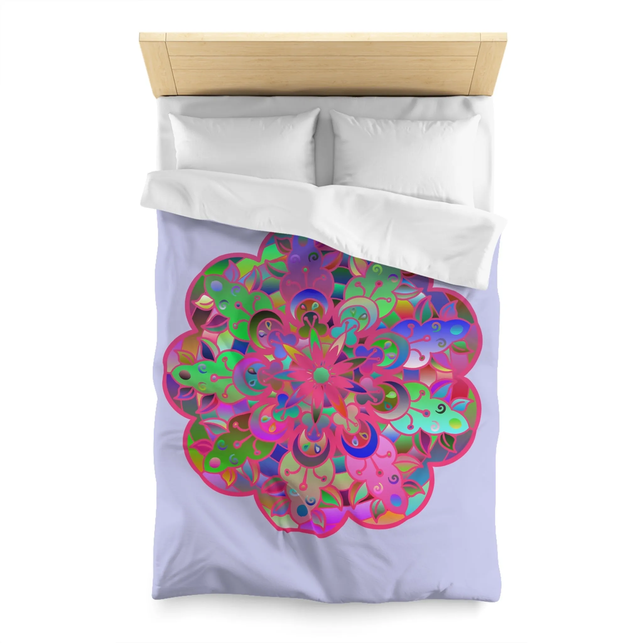 Handmade Mandala Art Microfiber Duvet Cover - Colorful Design