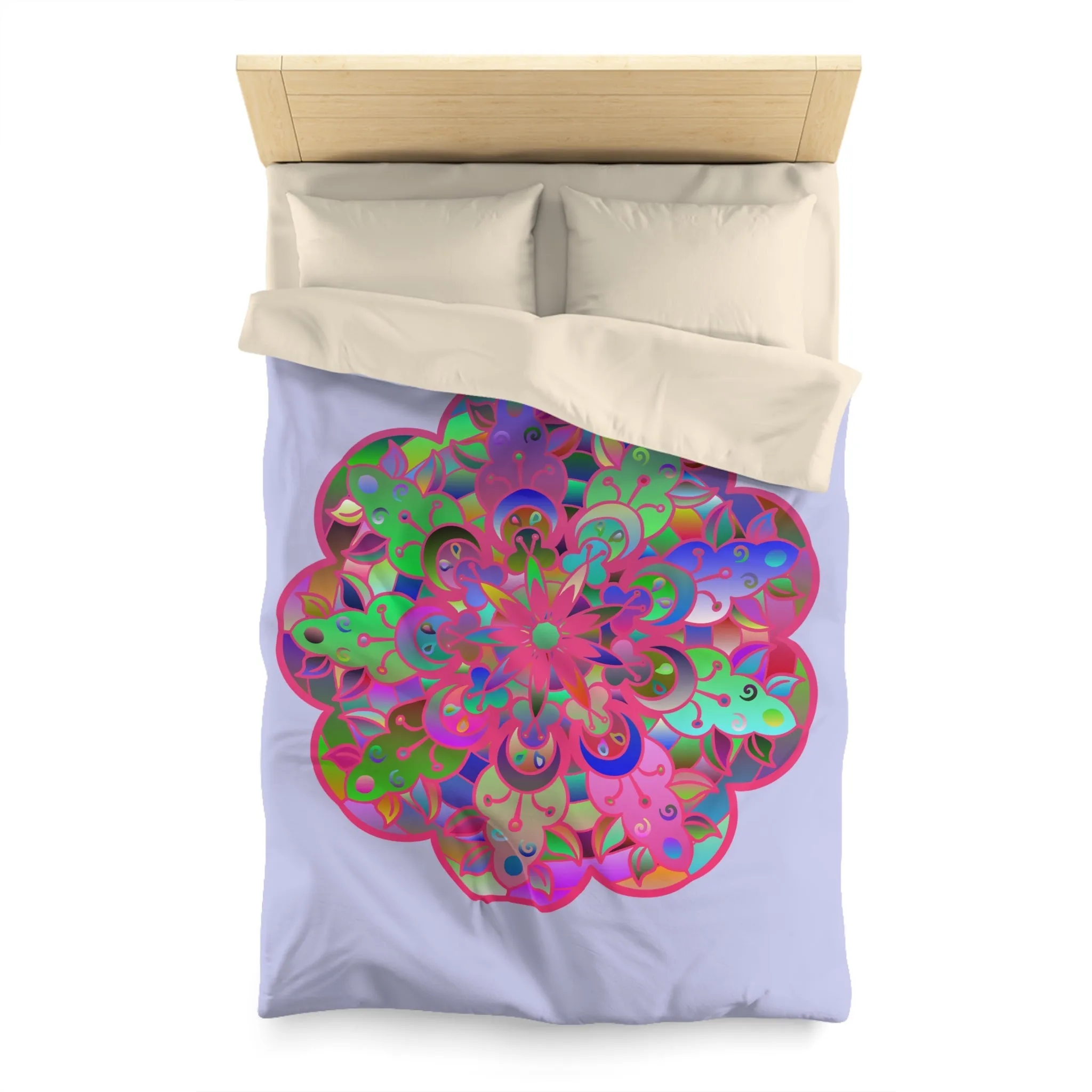 Handmade Mandala Art Microfiber Duvet Cover - Colorful Design