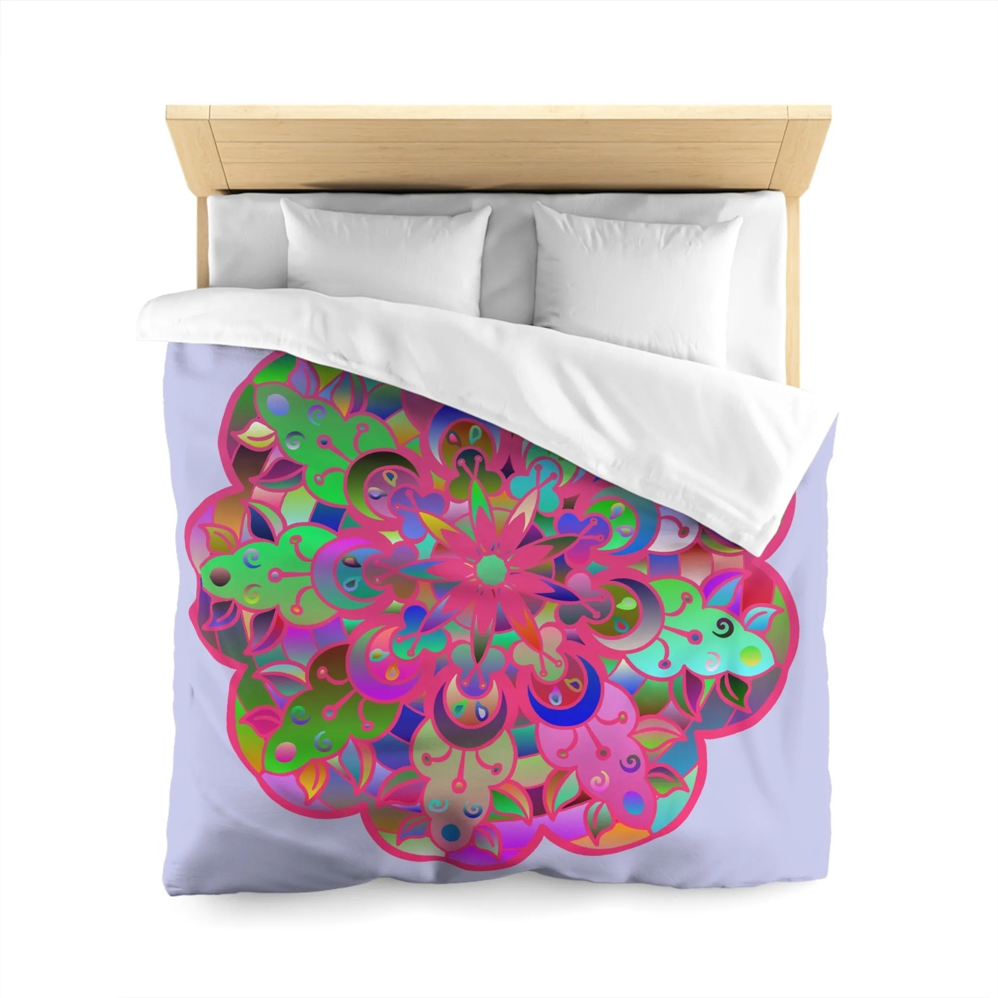 Handmade Mandala Art Microfiber Duvet Cover - Colorful Design