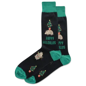 HOTSOX Men's Happy Holidillos Crew Socks