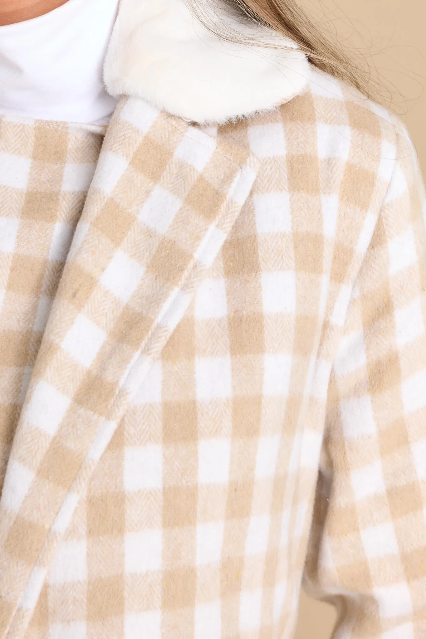 It's A Look Beige Plaid Coat