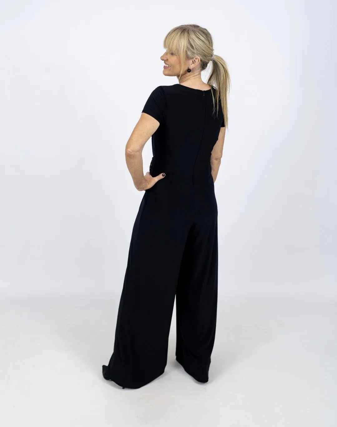 Joseph Ribkoff Wide Leg Black Jumpsuit