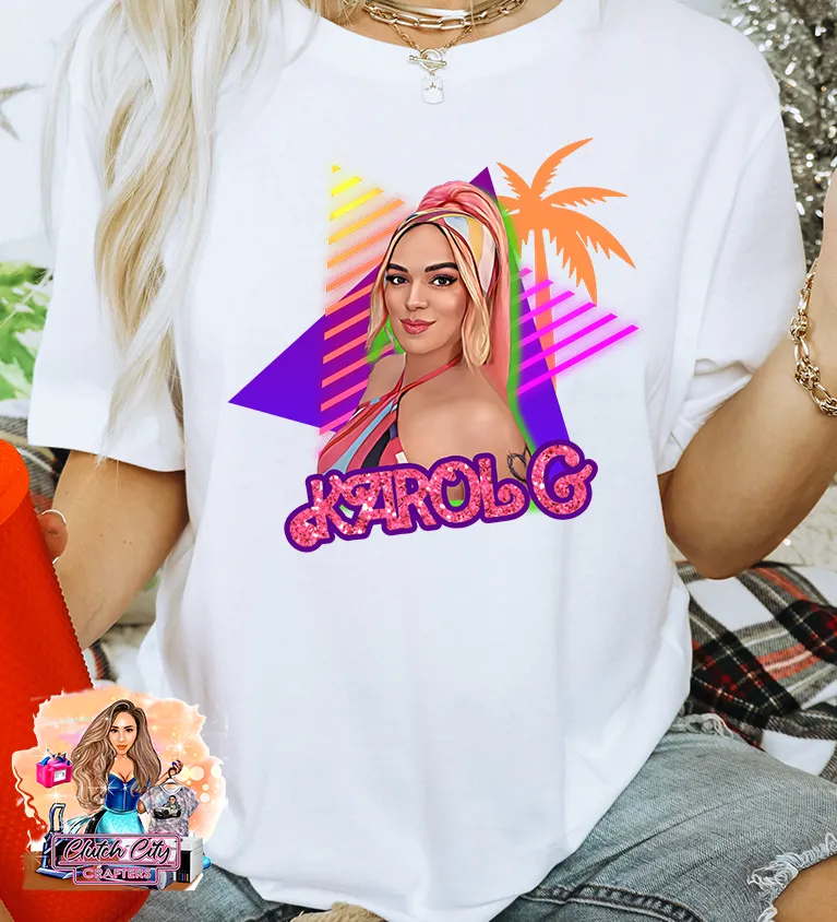 KG Barbie Palm Tree White Tee