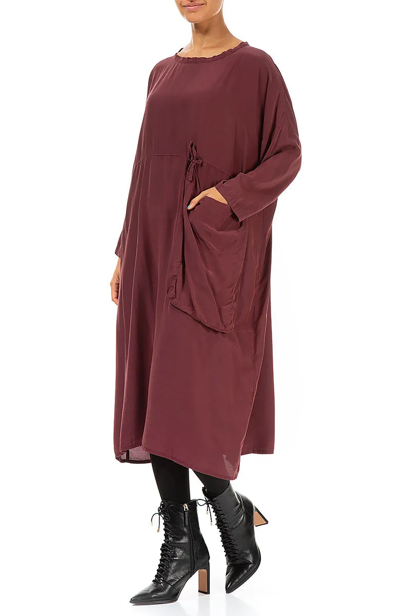 Large Side Pocket Merlot Silk Bamboo Dress