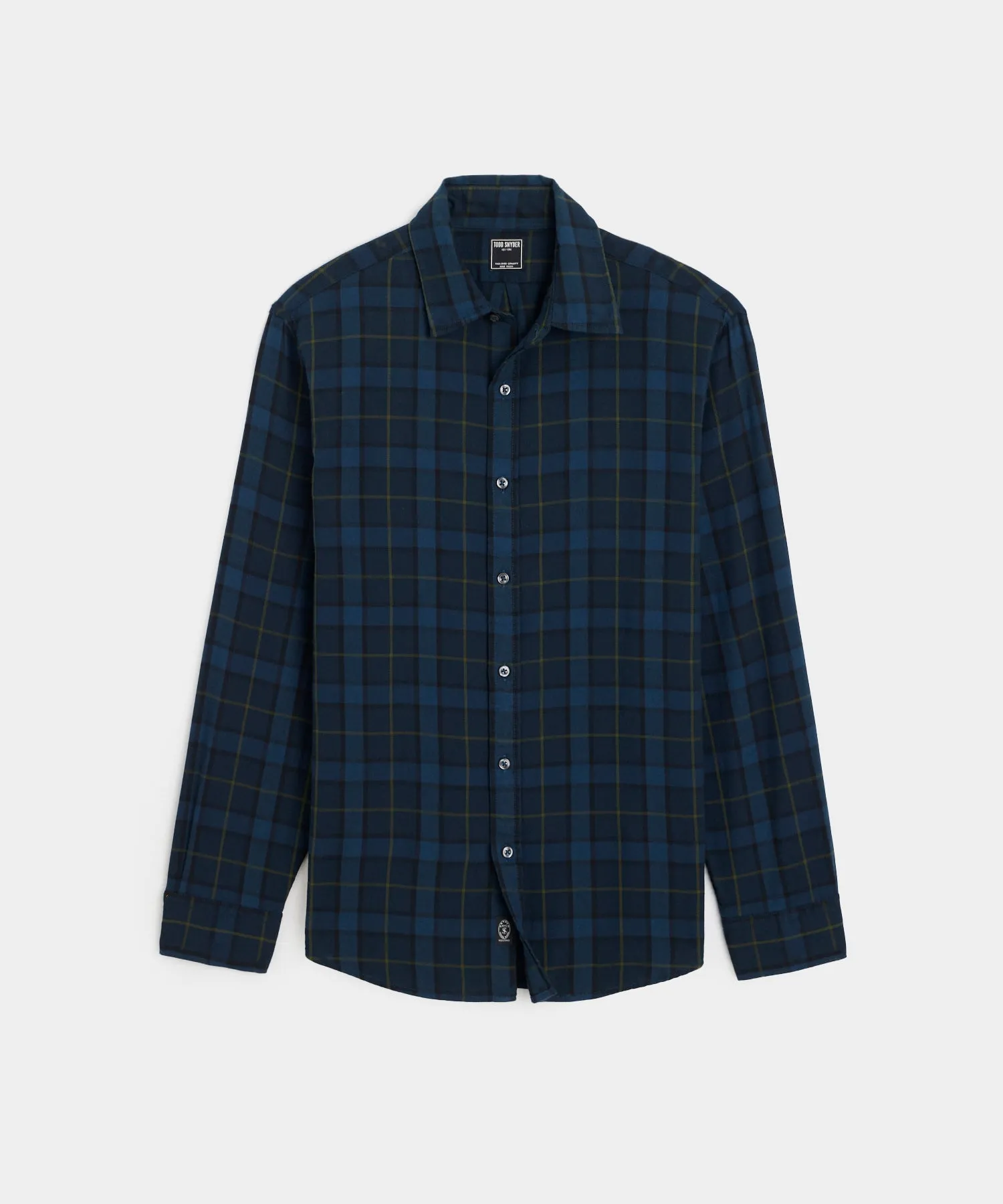 Lightweight Flannel Sport Shirt in Blue Plaid