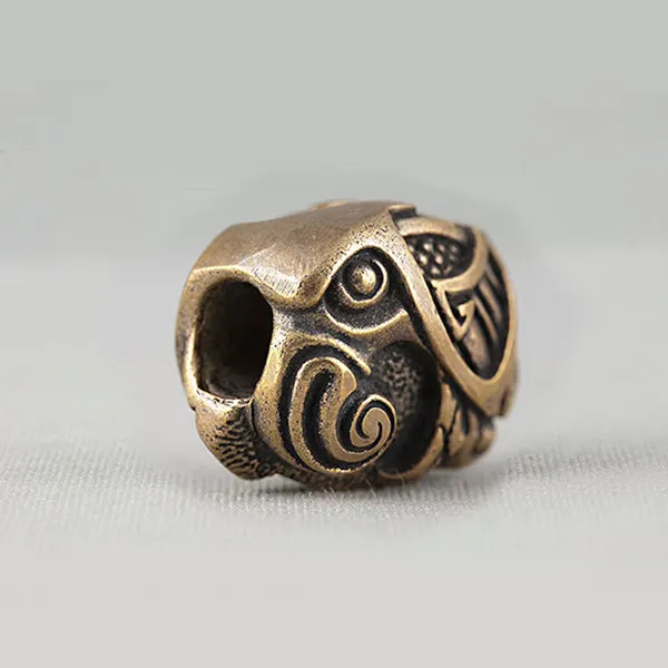 Norse Raven Beard Bead - Bronze