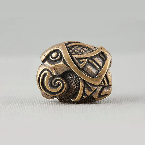 Norse Raven Beard Bead - Bronze