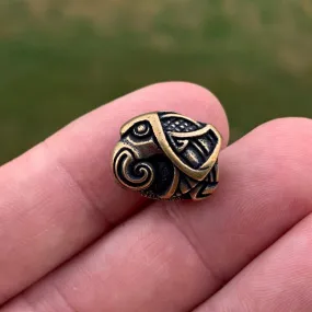 Norse Raven Beard Bead - Bronze