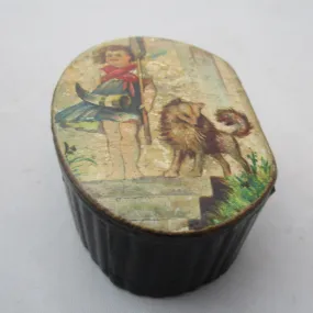 Novelty Papier Mache Snuff Box Antique Victorian c1880