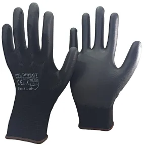 Palm Coated PU Gloves - Black