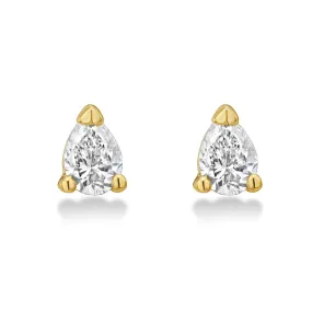 Pear Shape Diamond Micro Studs Earrings (0.20 ct.) in 14K Gold