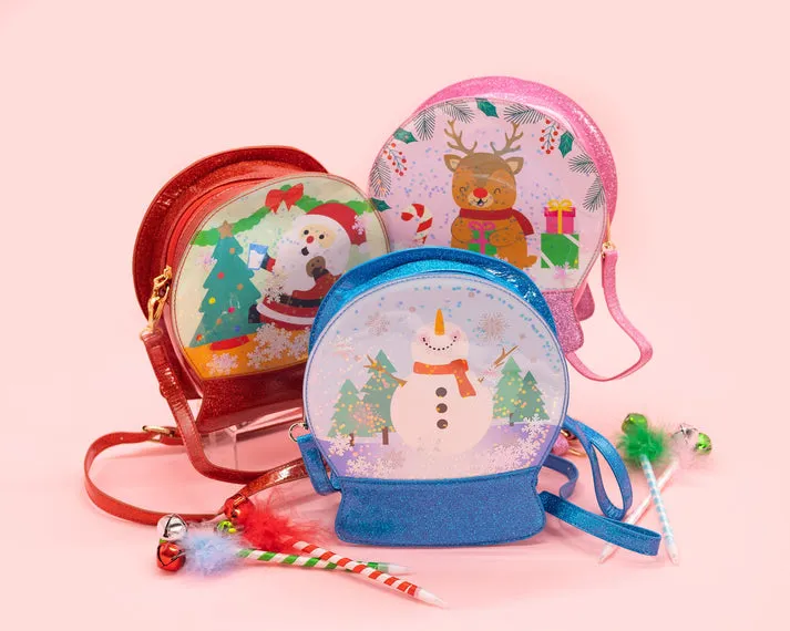 "Jolly Santa" Christmas Snowglobe Holiday Handbag (Bewaltz)