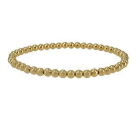 Sterling Silver Gold Plated Bead Bracelet 4mm