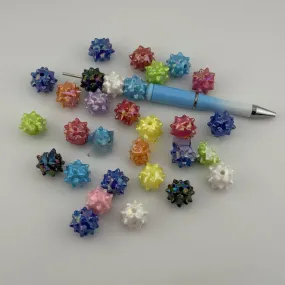 Wholesale 100pcs Solid Color Acrylic UV Plated Sea Urchin 16MM Straight Hole for Pen Beads