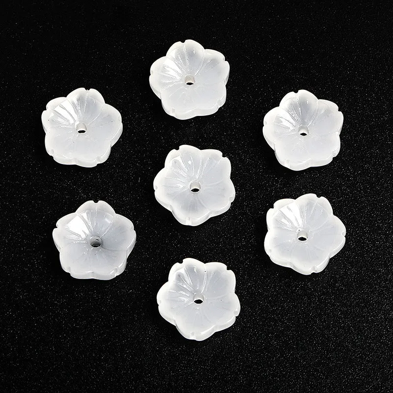 Wholesale 100pcs10mm Glass Transparent Petals Gradient Through Hole Beads DIY