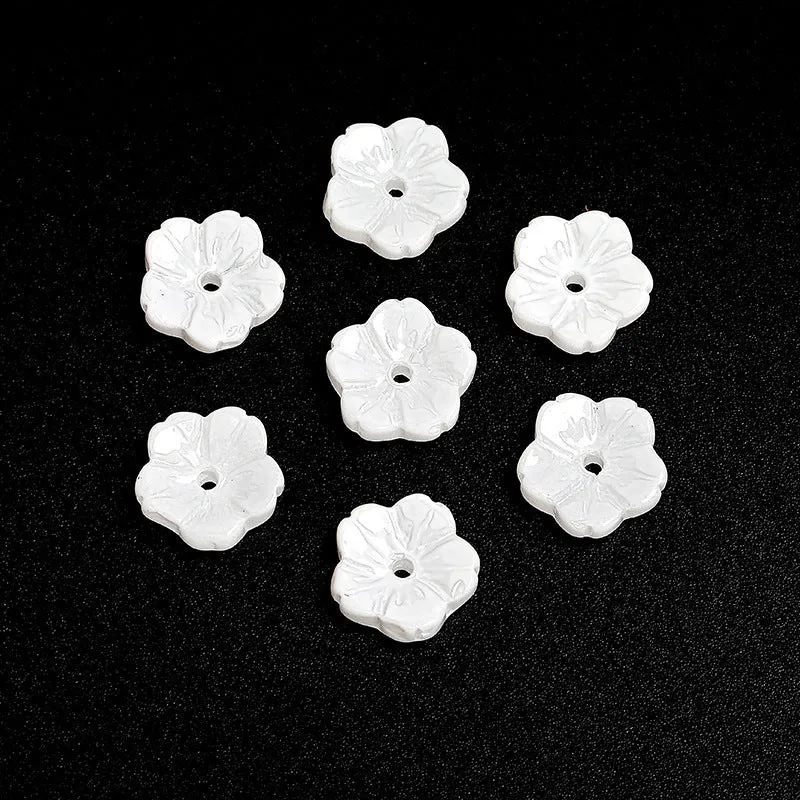 Wholesale 100pcs10mm Glass Transparent Petals Gradient Through Hole Beads DIY