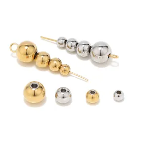 Wholesale 100PCS/PACK 18k Gold Through Hole Handmade Beads 3-8mm