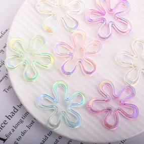 Wholesale 10PCS  Small Flower Large Wreath Vertical Hole Through Hole Acrylic Beads