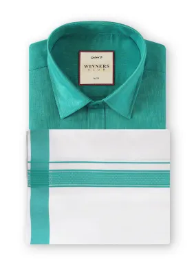 Winners Club Colour Shirts & Fancy Border Double Dhoti - Ocean Island